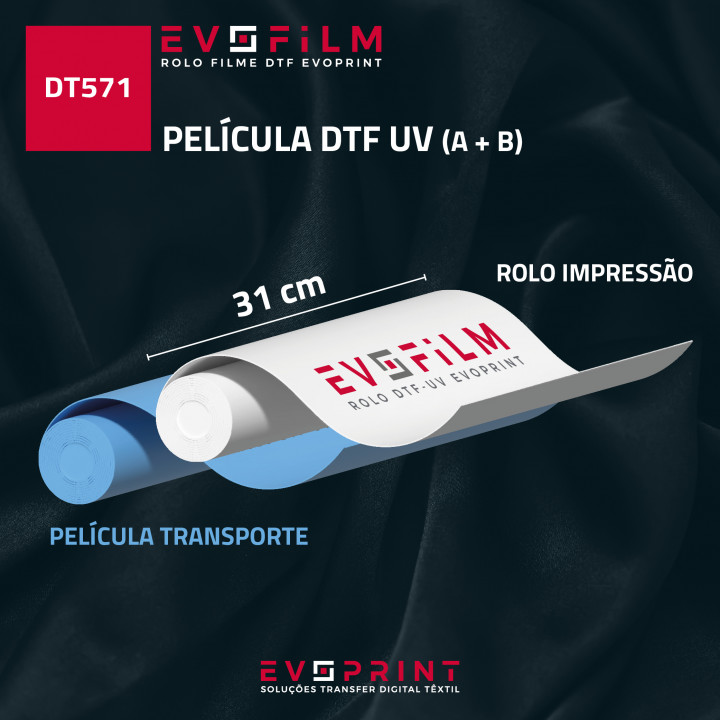 PELÍCULA DTF UV A&B 31cm X 100mt