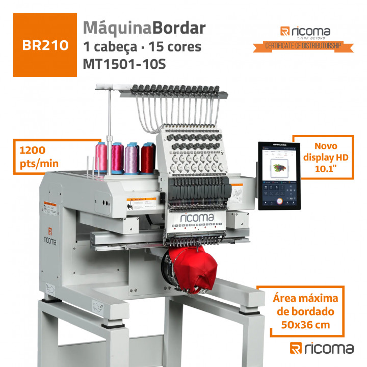 MÁQ. BORDAR RICOMA 1 CABEÇA 15 CORES - MT1501-10S