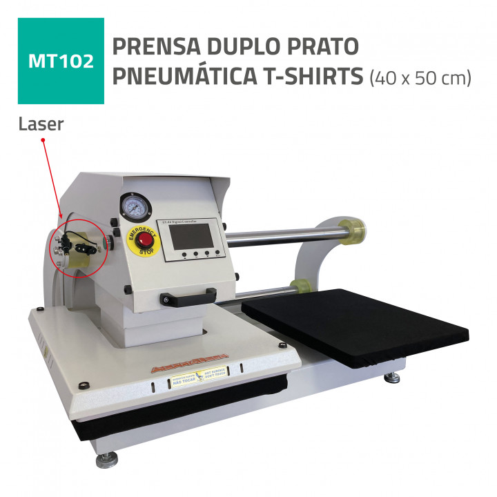 PRENSA DUPLO PRATO  PNEUMÁTICA  T-SHIRTS 40X50CM