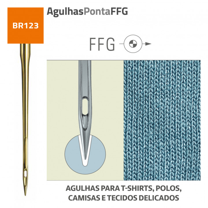 AGULHAS PONTA FFG - TSHIRT, POLOS, CAMISAS (Emb. 10 agulhas)