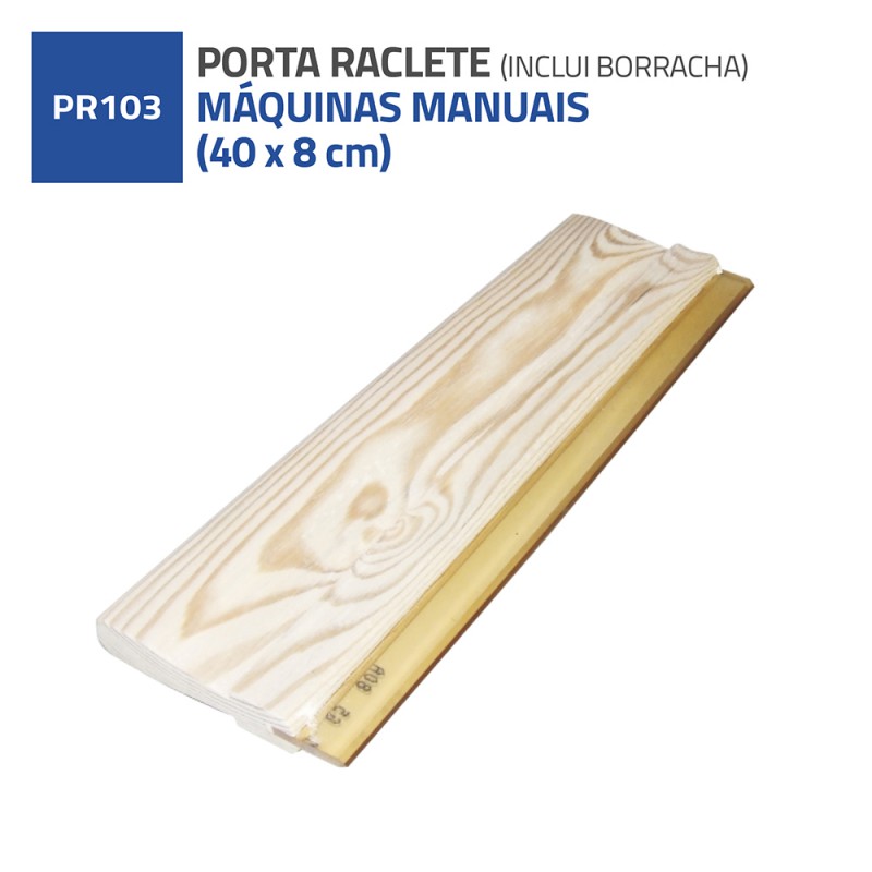 PORTA RACLETES MANUAL MADEIRA 40X5 MM (COM BORRACHA)