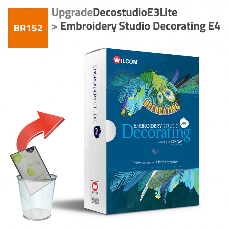 UPGRADE WILCOM DECOSTUDIO LITE E1.5/2/3 TO DECORATING E4 PROFISSIONAL (inclui Corel 2020 completo)
